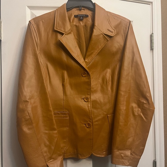 Burnt orange leather jacket size 18 or XL - Picture 5 of 5